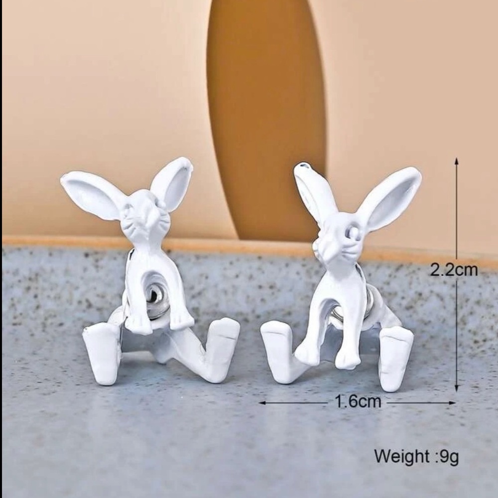 🐇 Cute bunny rabbit front and back stud jacket earrings 🐰 - Picture 5 of 10
